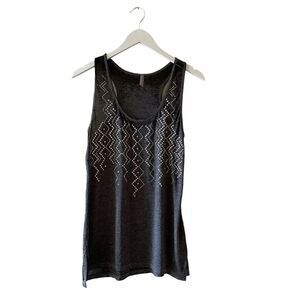 Vanity Gray Sleeveless Festival Elegant Cotton Blend Sz M